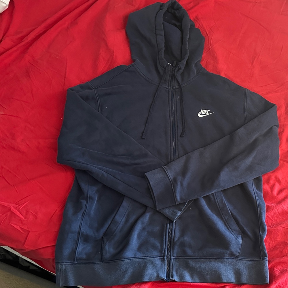 Nike Dark Blue Full-Zip Hoodie (Vintage)
